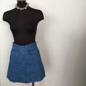 Vintage 2 Pocket Denim Mini Jean Skirt Small EUC
